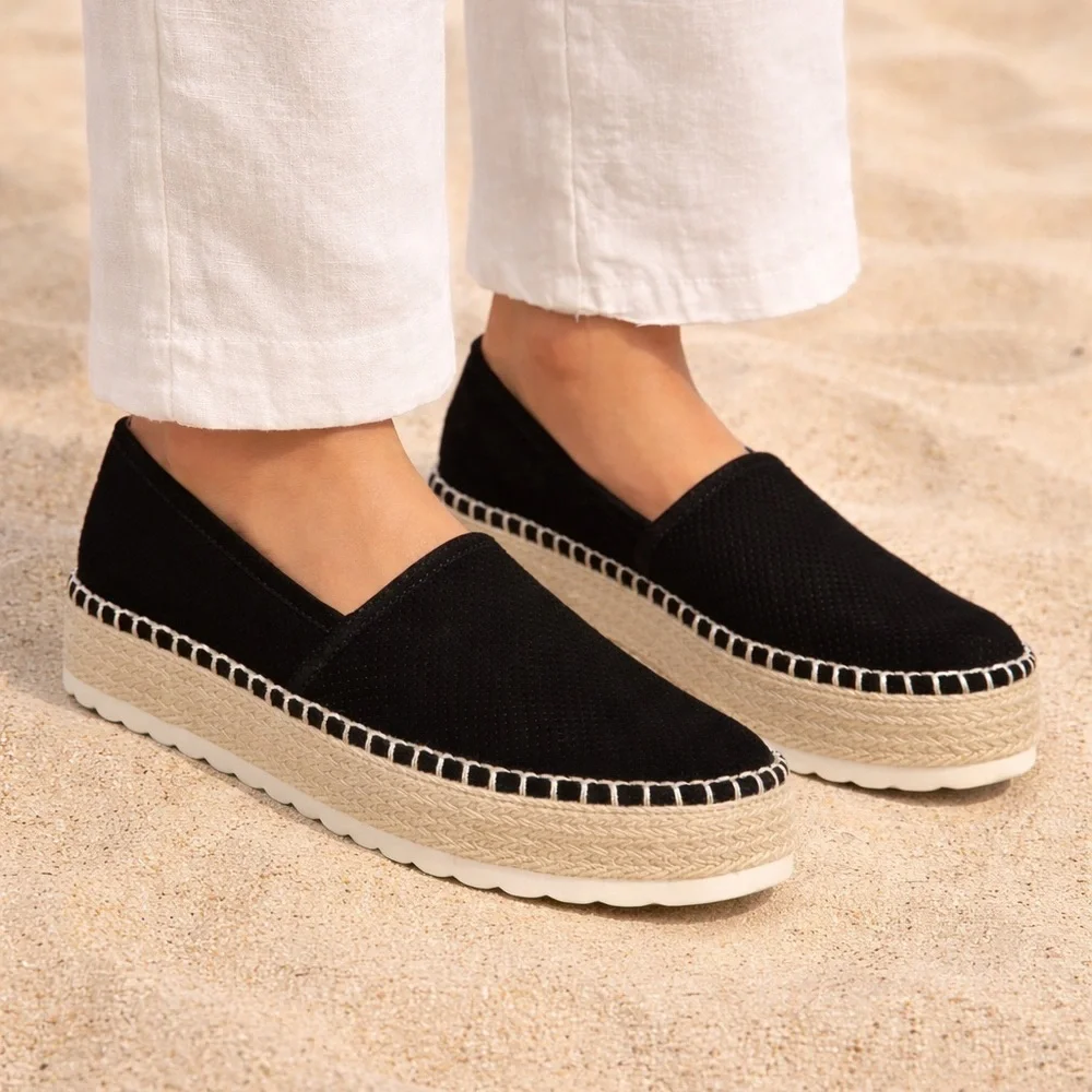 Dr. Scholl's Womens Sunray Espadrille Loafer Slip On Platforms 9 1/2 9.5 NIB